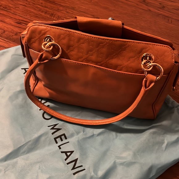 Antonio Melani Brown Leather Gold hardware double handle purse - Picture 5 of 16